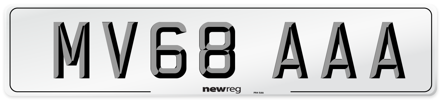 MV68 AAA Number Plate from New Reg